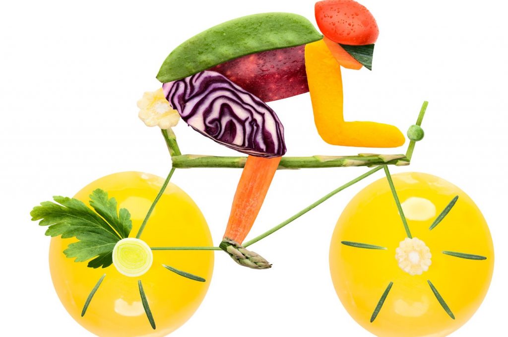 Fruit and veg cyclist