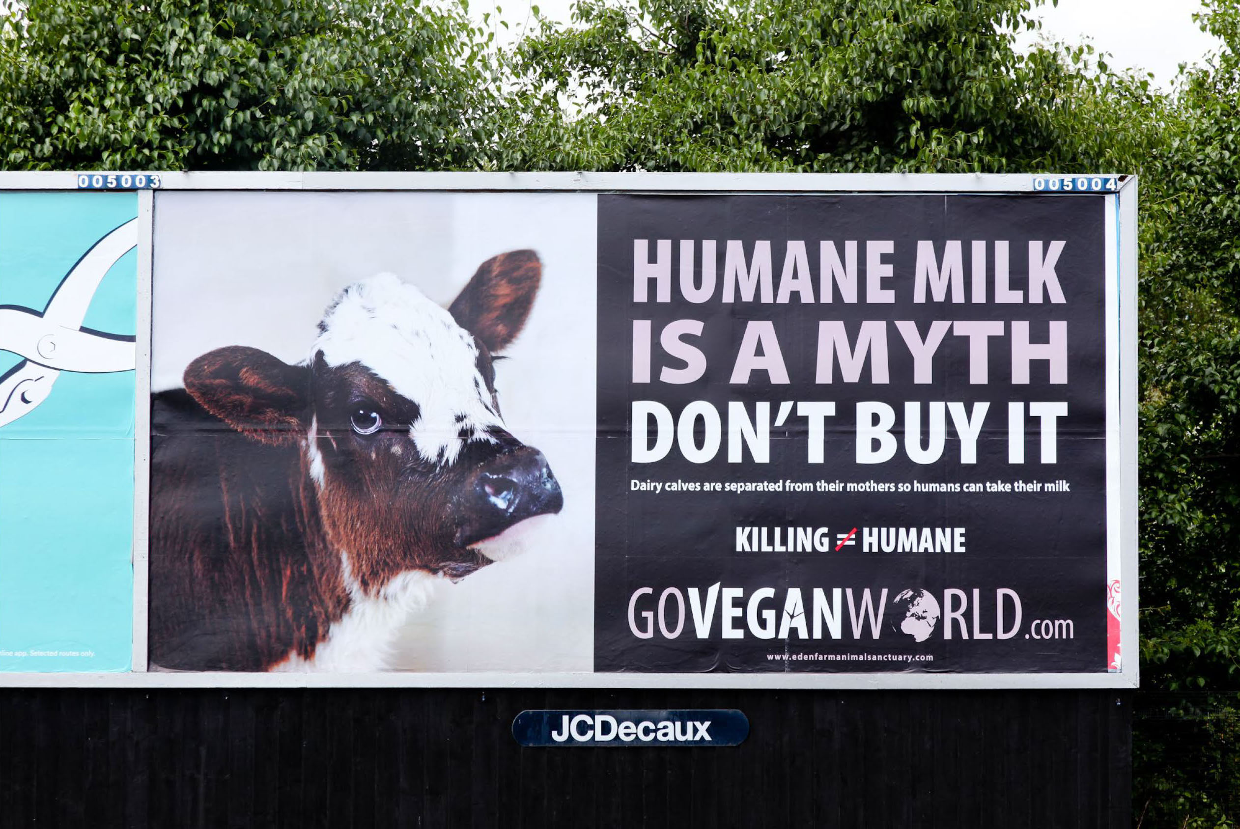 Humane Milk is a myth - Billboard in Newcastle by Go Vegan World