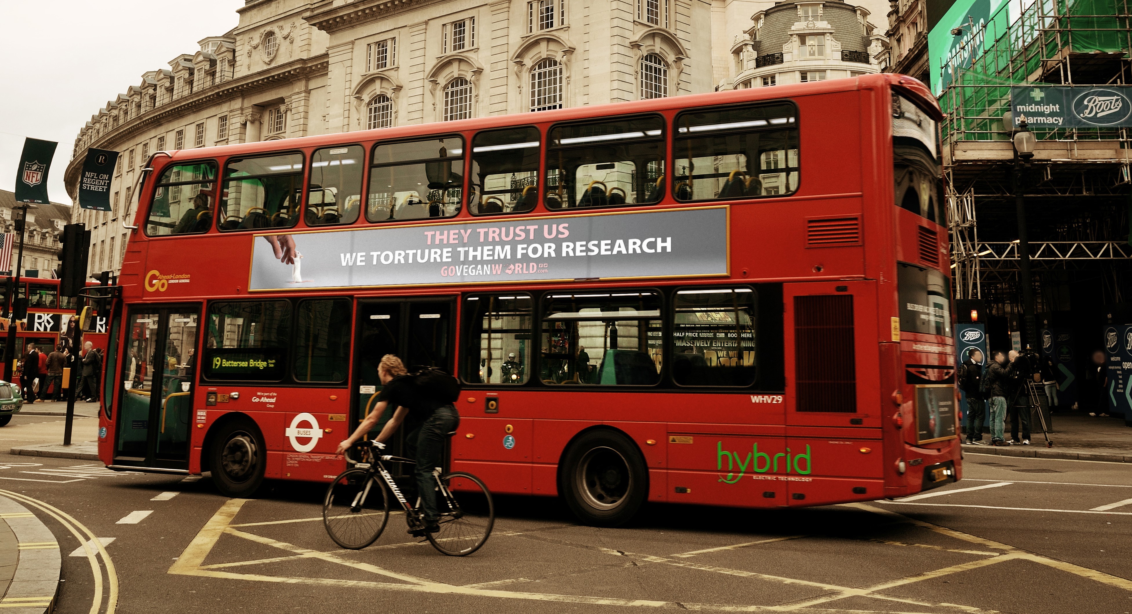 Vegan Public Campaign - Ad on Bus in UK